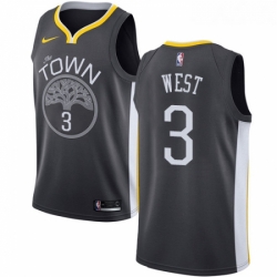 Womens Nike Golden State Warriors 3 David West Swingman Black Alternate NBA Jersey Statement Edition