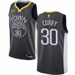 Womens Nike Golden State Warriors 30 Stephen Curry Swingman Black Alternate NBA Jersey Statement Edition