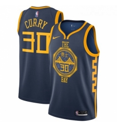 Womens Nike Golden State Warriors 30 Stephen Curry Swingman Navy Blue NBA Jersey City Edition