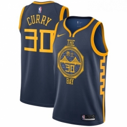 Womens Nike Golden State Warriors 30 Stephen Curry Swingman Navy Blue NBA Jersey City Edition
