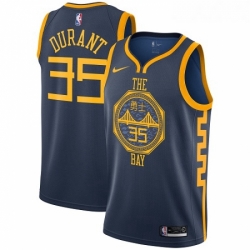 Womens Nike Golden State Warriors 35 Kevin Durant Swingman Navy Blue NBA Jersey City Edition