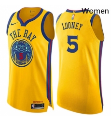Womens Nike Golden State Warriors 5 Kevon Looney Swingman Gold NBA Jersey City Edition