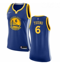 Womens Nike Golden State Warriors 6 Nick Young Authentic Royal Blue Road NBA Jersey Icon Edition 