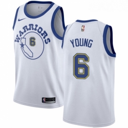 Womens Nike Golden State Warriors 6 Nick Young Authentic White Hardwood Classics NBA Jersey 