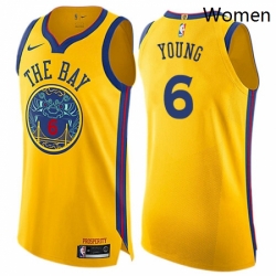 Womens Nike Golden State Warriors 6 Nick Young Swingman Gold NBA Jersey City Edition 