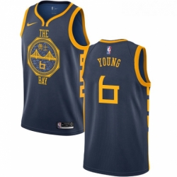 Womens Nike Golden State Warriors 6 Nick Young Swingman Navy Blue NBA Jersey City Edition 