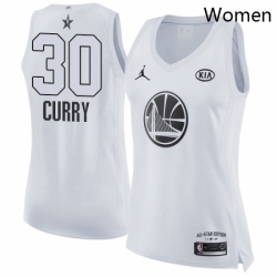 Womens Nike Jordan Golden State Warriors 30 Stephen Curry Swingman White 2018 All Star Game NBA Jersey