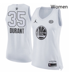 Womens Nike Jordan Golden State Warriors 35 Kevin Durant Swingman White 2018 All Star Game NBA Jersey