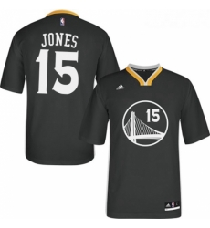 Youth Adidas Golden State Warriors 15 Damian Jones Authentic Black Alternate NBA Jersey