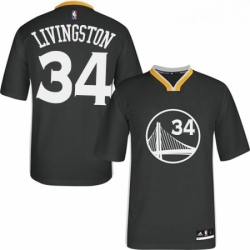 Youth Adidas Golden State Warriors 34 Shaun Livingston Authentic Black Alternate NBA Jersey 