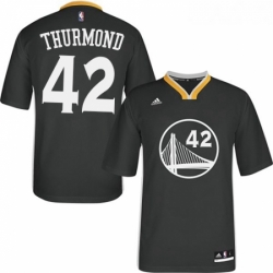 Youth Adidas Golden State Warriors 42 Nate Thurmond Authentic Black Alternate NBA Jersey 