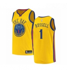 Youth Golden State Warriors 1 DAngelo Russell Swingman Gold Basketball Jersey City Edition 