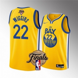 Youth Golden State Warriors 22 Andrew Wiggins 2022 Yellow NBA Finals Stitched Jersey