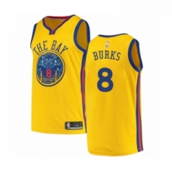 Youth Golden State Warriors 8 Alec Burks Swingman Gold Basketball Jersey City Edition 