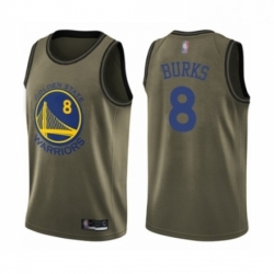 Youth Golden State Warriors 8 Alec Burks Swingman Green Salute to Service Basketball Jersey 