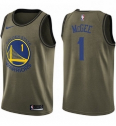 Youth Nike Golden State Warriors 1 JaVale McGee Swingman Green Salute to Service NBA Jersey
