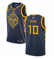 Youth Nike Golden State Warriors 10 Jacob Evans Swingman Navy Blue NBA Jersey City Edition 