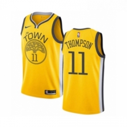 Youth Nike Golden State Warriors 11 Klay Thompson Yellow Swingman Jersey Earned Edition