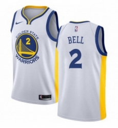 Youth Nike Golden State Warriors 2 Jordan Bell Authentic White Home NBA Jersey Association Edition 
