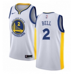 Youth Nike Golden State Warriors 2 Jordan Bell Authentic White Home NBA Jersey Association Edition 