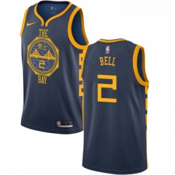 Youth Nike Golden State Warriors 2 Jordan Bell Swingman Navy Blue NBA Jersey City Edition 