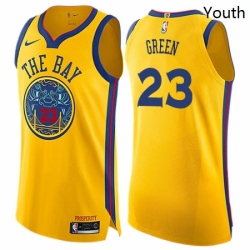 Youth Nike Golden State Warriors 23 Draymond Green Swingman Gold NBA Jersey City Edition