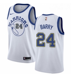 Youth Nike Golden State Warriors 24 Rick Barry Authentic White Hardwood Classics NBA Jersey