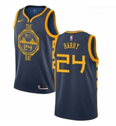 Youth Nike Golden State Warriors 24 Rick Barry Swingman Navy Blue NBA Jersey City Edition