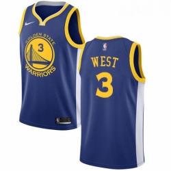 Youth Nike Golden State Warriors 3 David West Swingman Royal Blue Road NBA Jersey Icon Edition