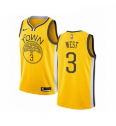 Youth Nike Golden State Warriors 3 David West Yellow Swingman Jersey Earned Edition