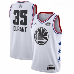 Youth Nike Golden State Warriors 35 Kevin Durant White Basketball Jordan Swingman 2019 All Star Game Jersey