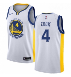 Youth Nike Golden State Warriors 4 Quinn Cook Swingman White NBA Jersey Association Edition 