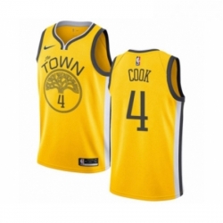 Youth Nike Golden State Warriors 4 Quinn Cook Yellow Swingman Jersey Earned Edition 