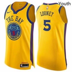 Youth Nike Golden State Warriors 5 Kevon Looney Swingman Gold NBA Jersey City Edition