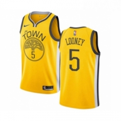 Youth Nike Golden State Warriors 5 Kevon Looney Yellow Swingman Jersey Earned Edition