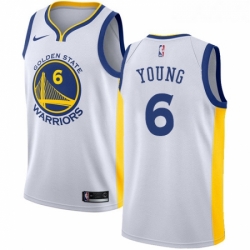 Youth Nike Golden State Warriors 6 Nick Young Authentic White Home NBA Jersey Association Edition 
