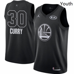 Youth Nike Jordan Golden State Warriors 30 Stephen Curry Swingman Black 2018 All Star Game NBA Jersey