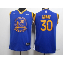 Youth Warriors 30 Stephen Curry Blue Youth 2020 New Nike Swingman Jersey