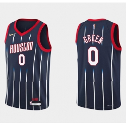 Men Houston Rockets 0 Jalen Green 2021 22 City Edition 75th Anniversary Navy Stitched Basketball Jersey