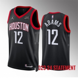 Men Houston Rockets 12 Steven Adams Black Statement Edition Stitched Jersey