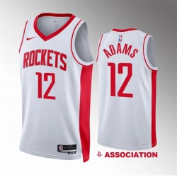 Men Houston Rockets 12 Steven Adams White Association Edition Stitched Jersey
