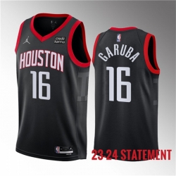 Men Houston Rockets 16 Usman Garuba Black 2023 Statement Edition Stitched Basketball Jersey