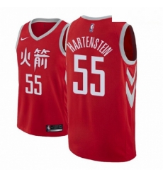 Men NBA 2018 19 Houston Rockets 55 Isaiah Hartenstein City Edition Red Jersey 