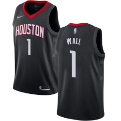 Men Nike Houston Rockets 1 John Wall Black NBA Swingman Statement Edition Jersey