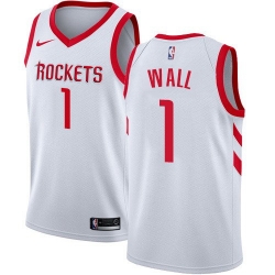 Men Nike Houston Rockets 1 John Wall White NBA Swingman Association Edition Jersey