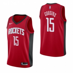 Men Nike Houston Rockets 15 DeMarcus Cousins Men 2019 20 Icon Edition Red Stitched NBA Jersey