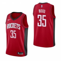 Men Nike Houston Rockets 35 Christian Wood Men 2019 20 Icon Edition Red Stitched NBA Jersey