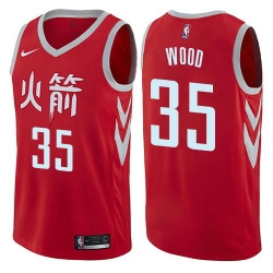 Men Nike Houston Rockets 35 Christian Wood Red NBA Swingman City Edition Jersey