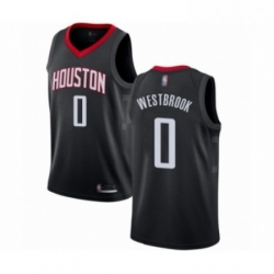 Mens Houston Rockets 0 Russell Westbrook Authentic Black Basketball Jersey Statement Edition 