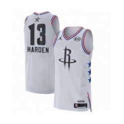 Mens Jordan Houston Rockets 13 James Harden Authentic White 2019 All Star Game Basketball Jersey